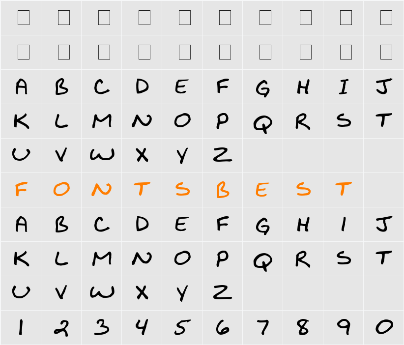 Biko Character Map