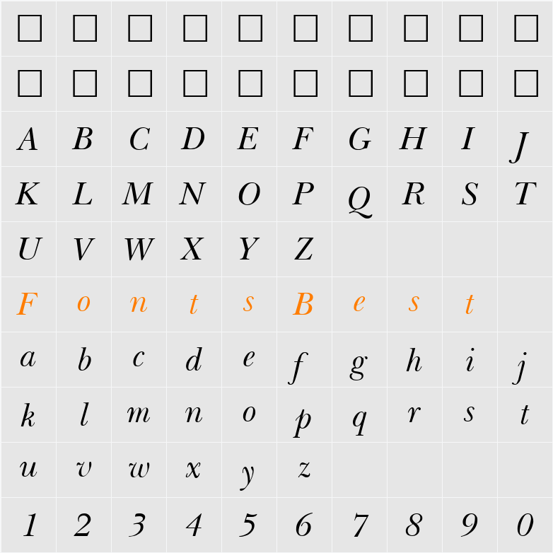 Basset Character Map