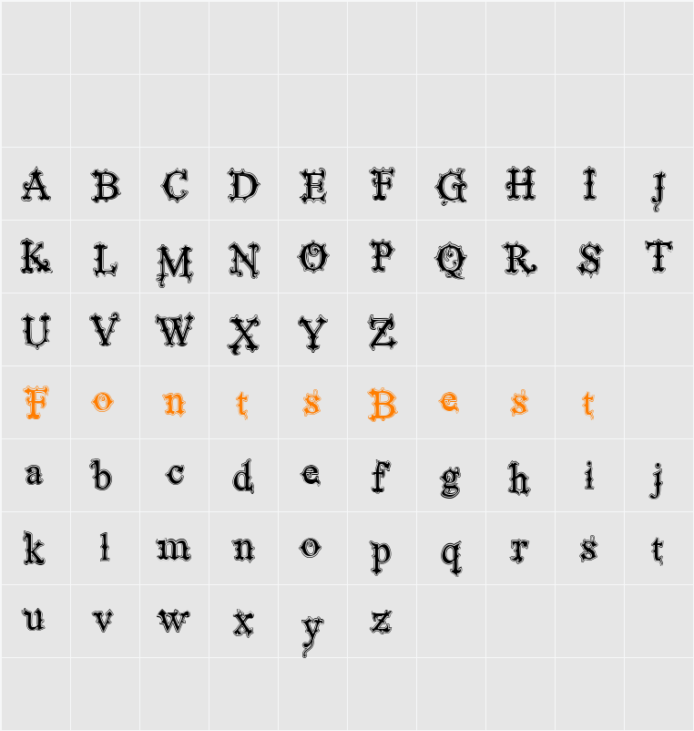 VTKS Black Label Normal Filete Character Map
