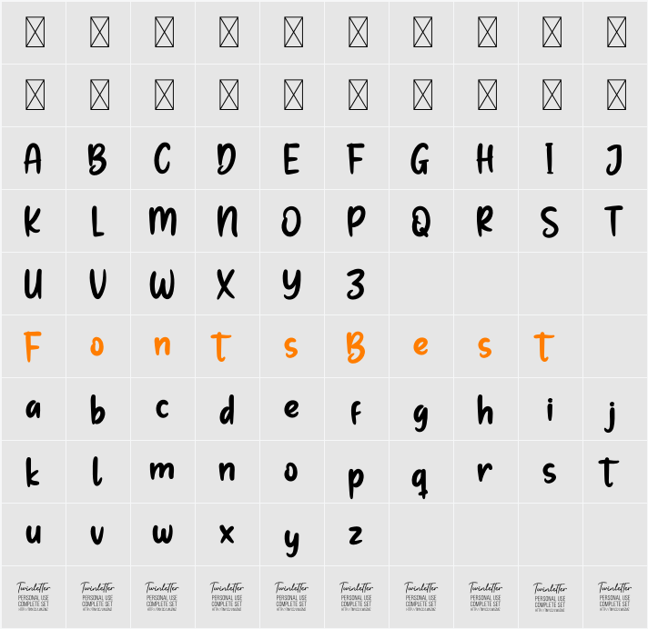 Blossom Personal Use Character Map