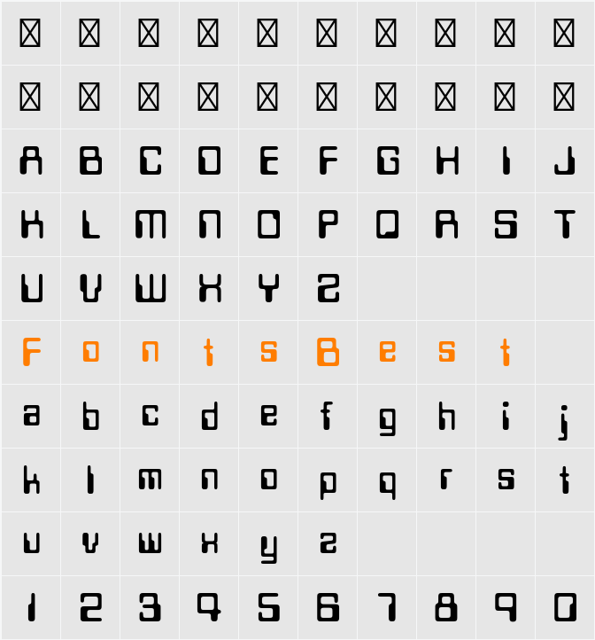 Data Seventy Std Character Map