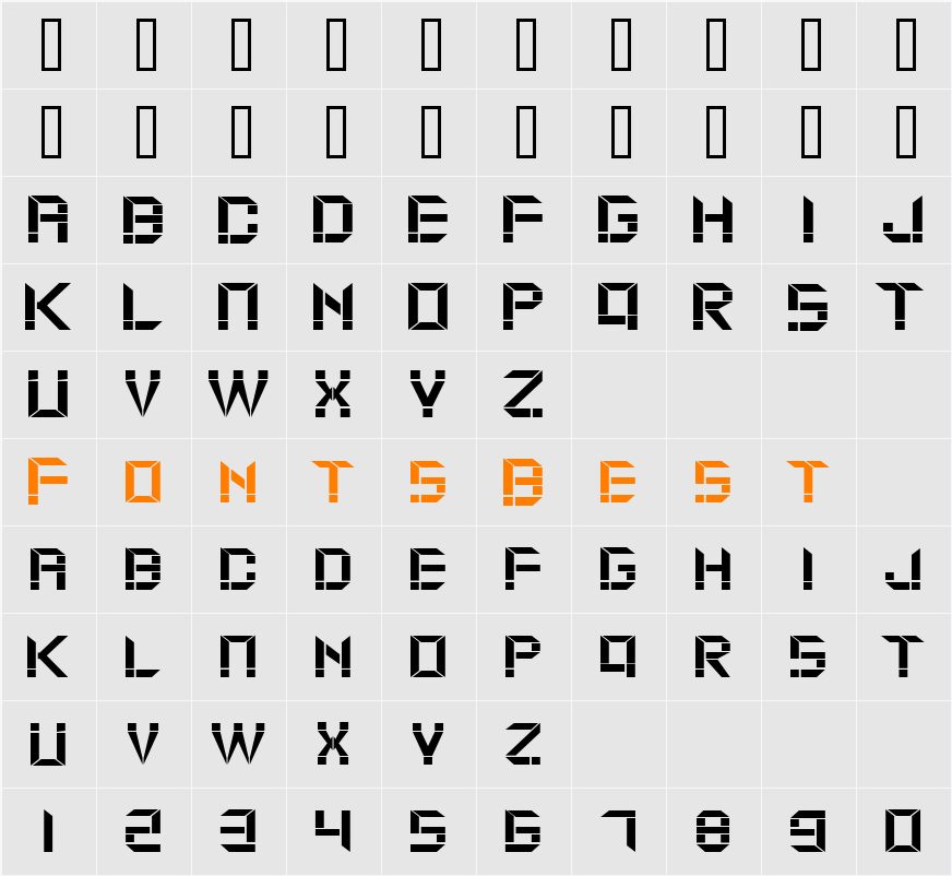 Moduldama Character Map