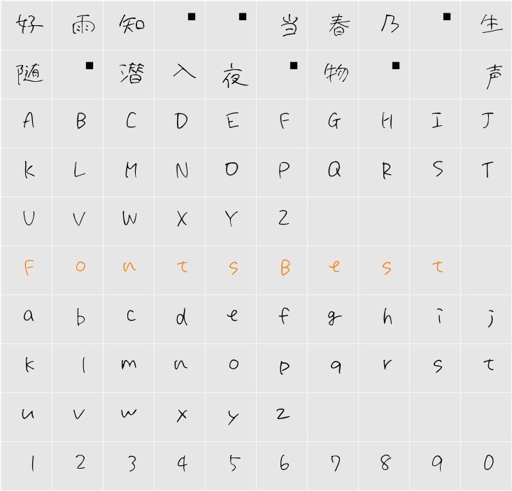 アイシングソーダ2 Character Map