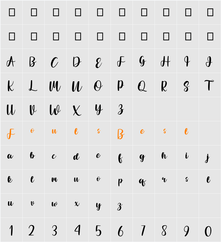 Always Grateful Character Map