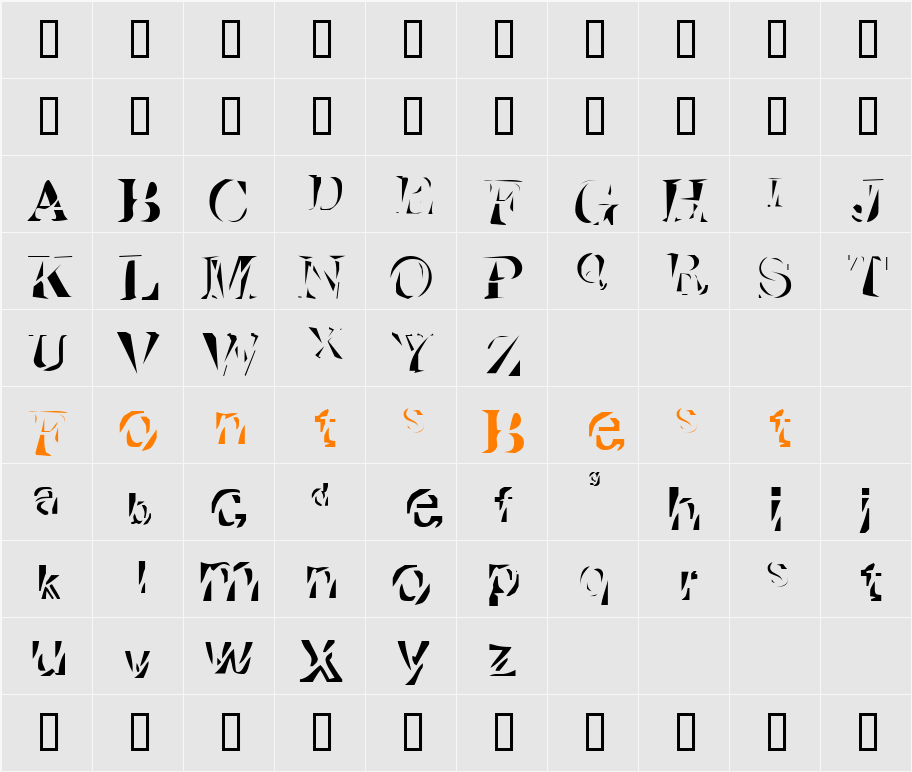 Cutted Character Map