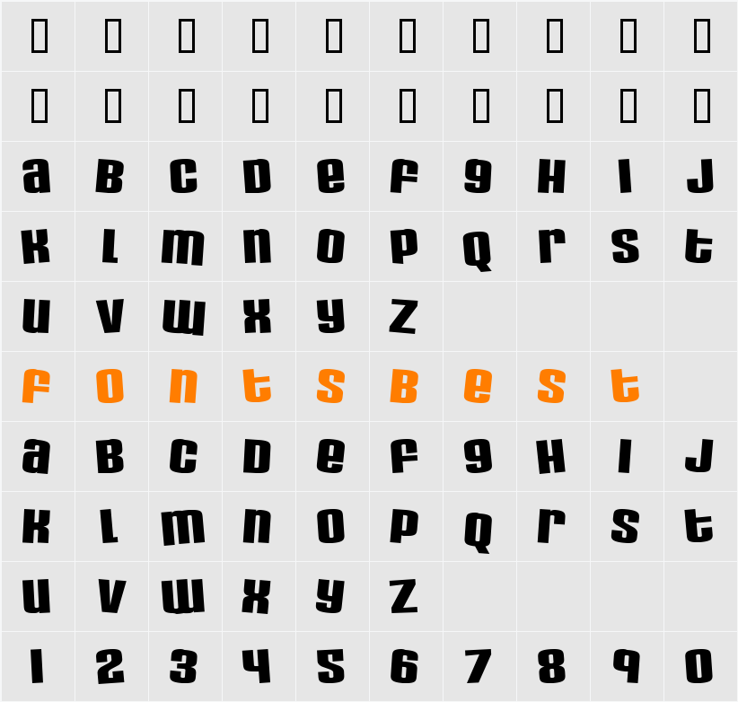 Cherub Small Caps Character Map