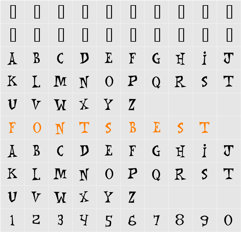 Monkey Chunks Character Map