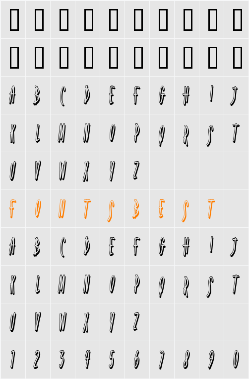 Fidelity Hour BTN Shadow Character Map