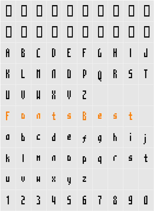 Mosaico Character Map