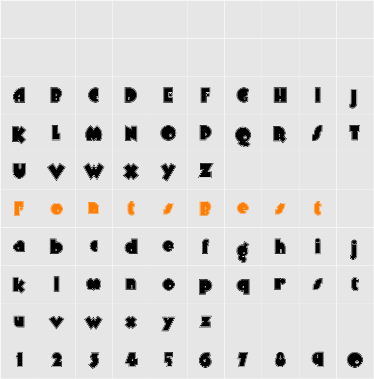 Arbuckle Inline NF Character Map