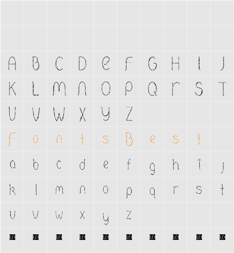 Barbed Character Map
