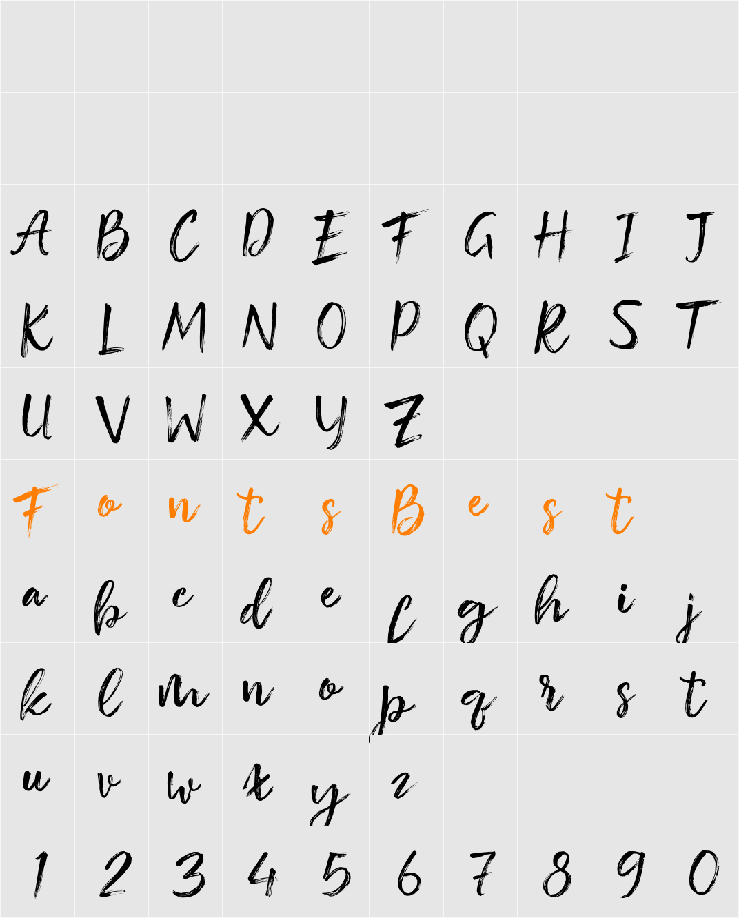 Basting Brush Character Map