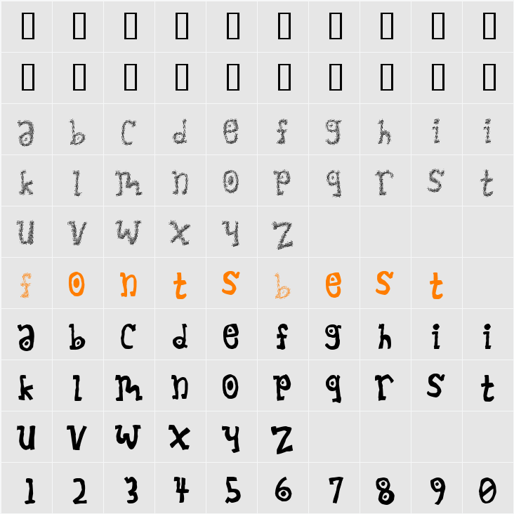 Muncheekin Character Map