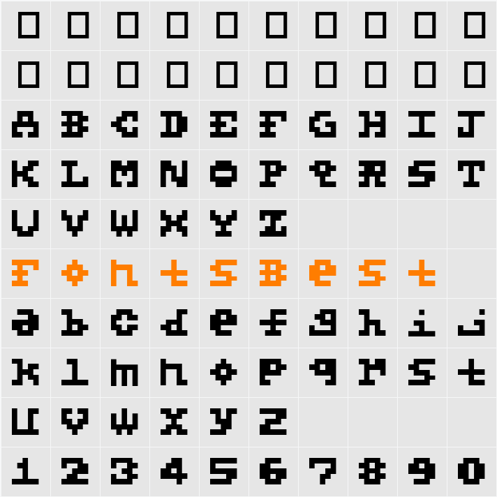 5X5 Character Map
