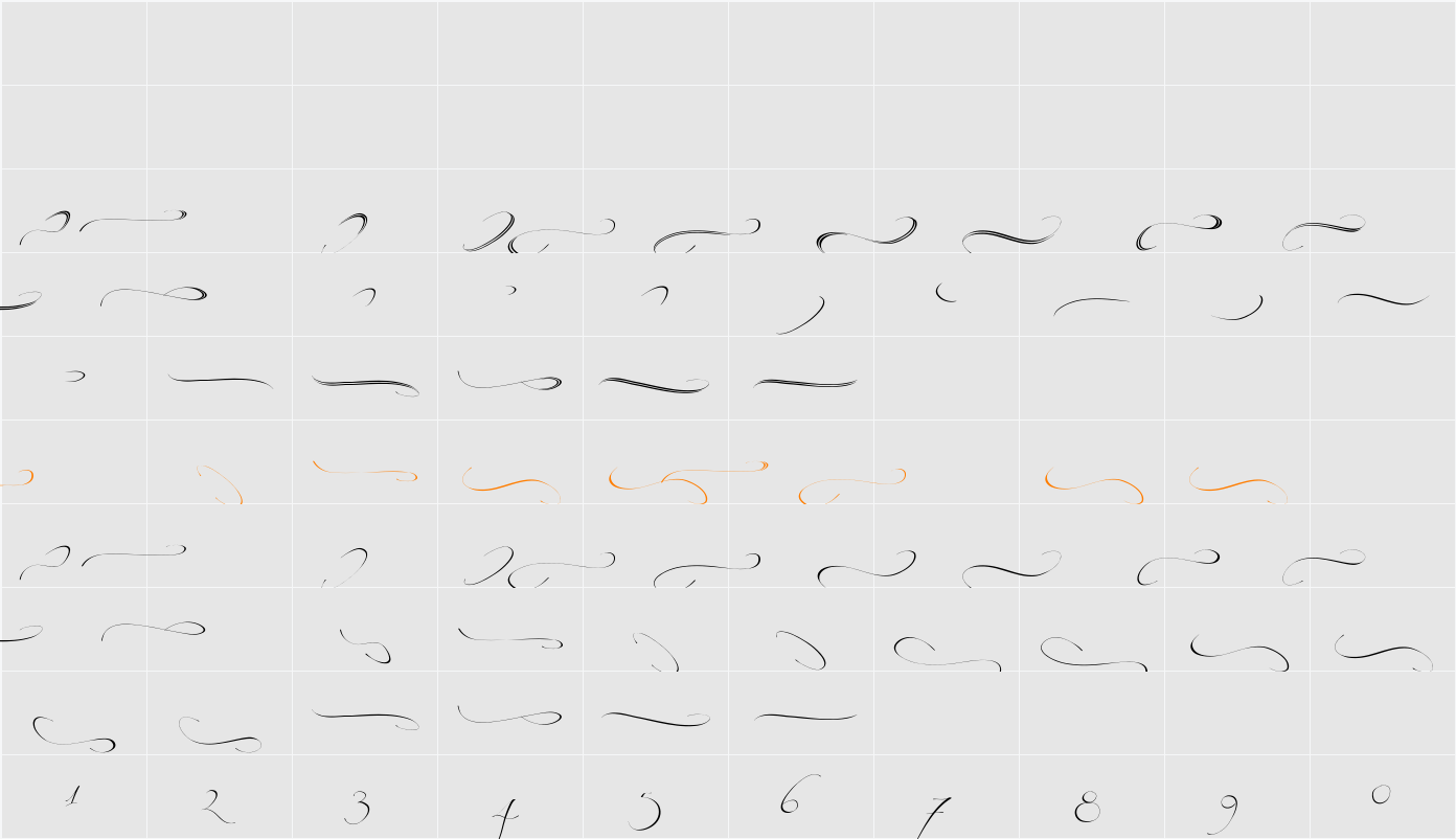 Before the Rain Swashes Character Map