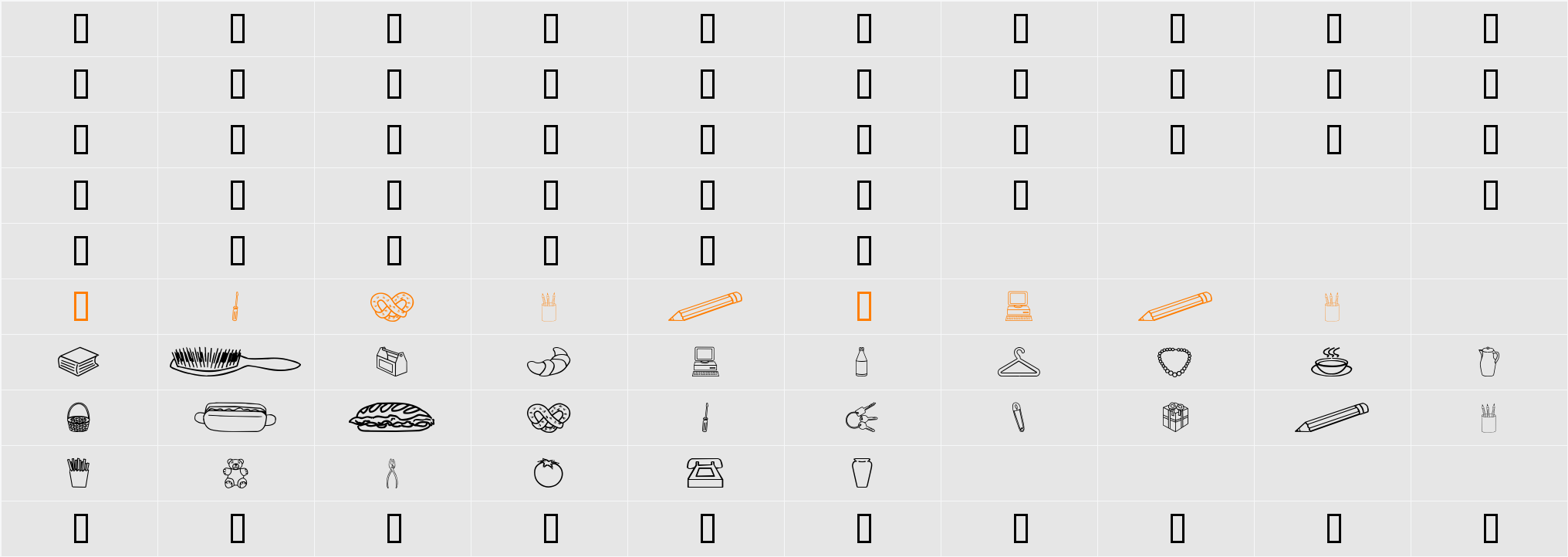 Around the house Character Map