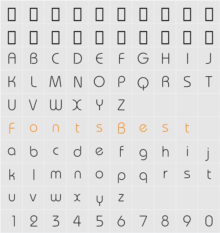 Bauhaus Lt BT Character Map