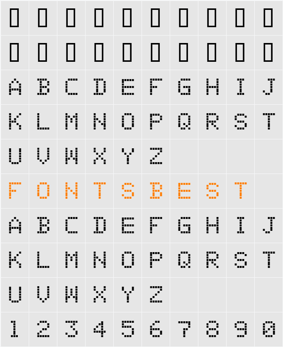 01 Digit Character Map