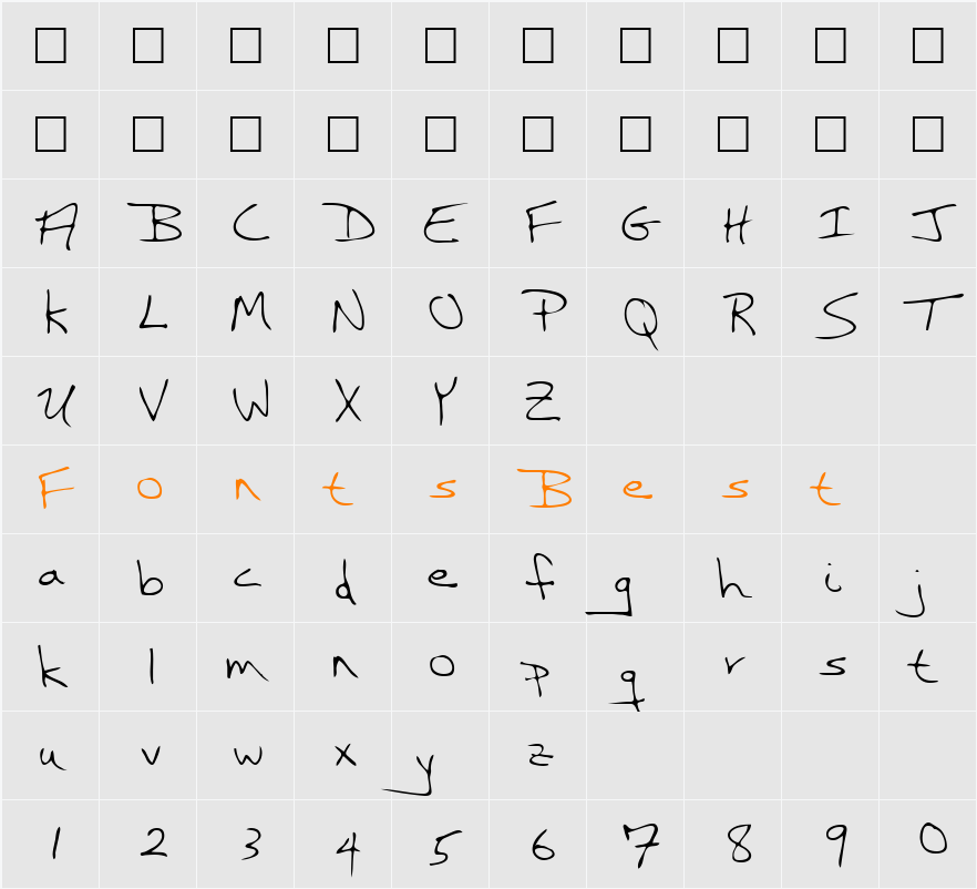 Nass Character Map