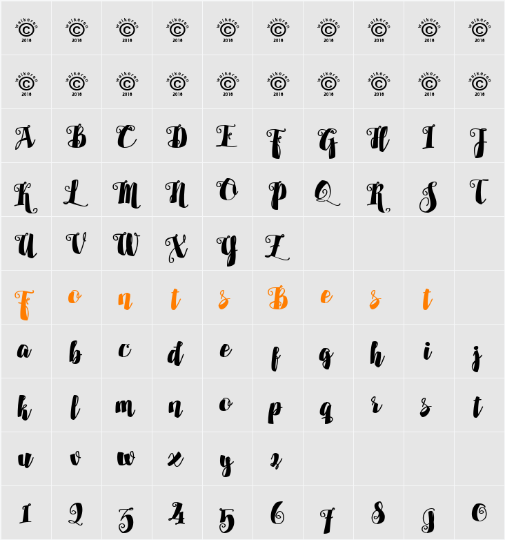 Alamark Lite Free Character Map
