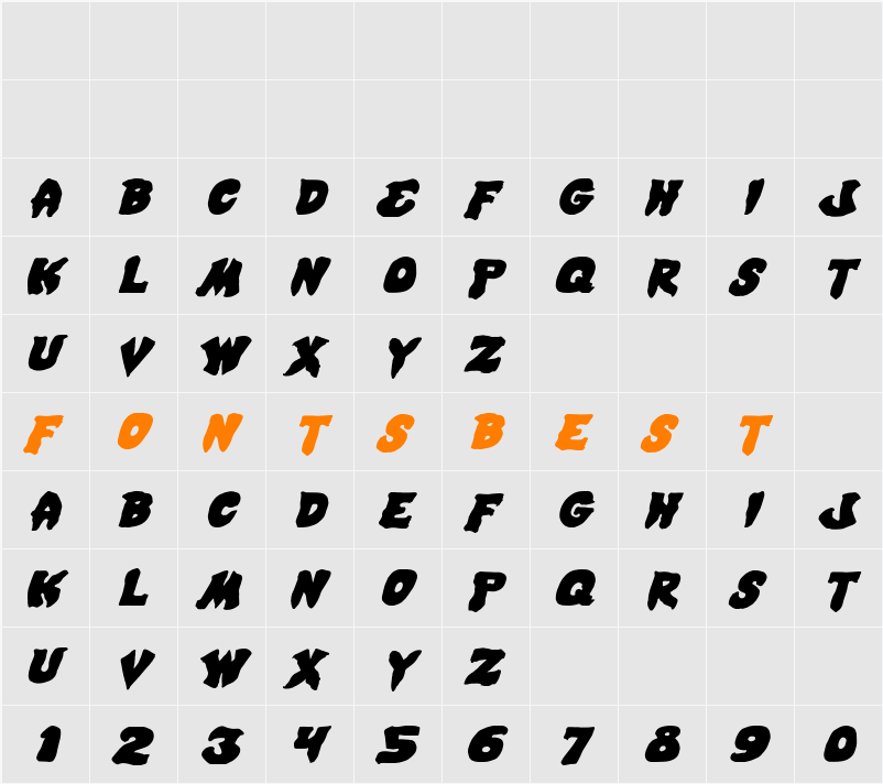 Mystic Singler ExpItalic Character Map