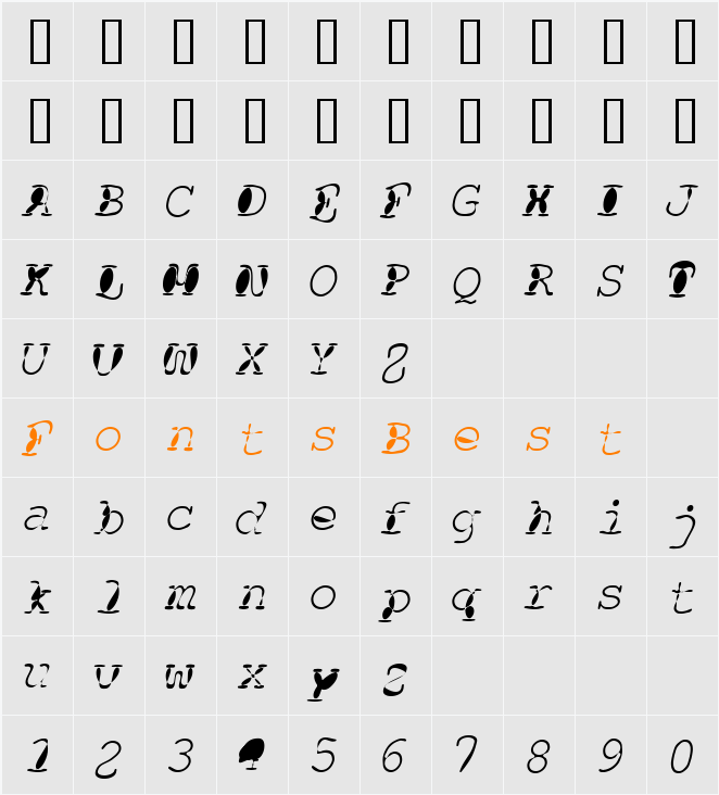 Floopi Character Map