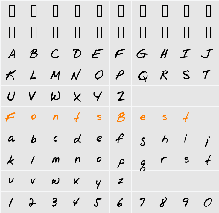 JI-Mummer Character Map