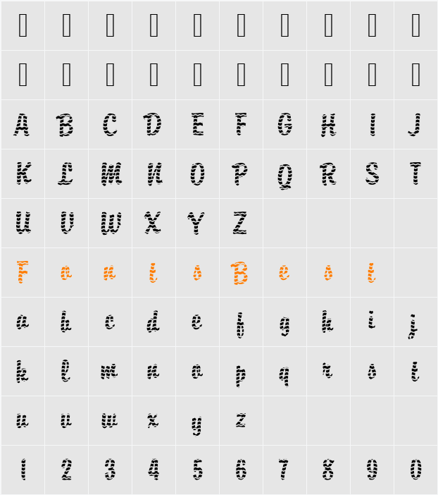DTCBrodyM17 Character Map