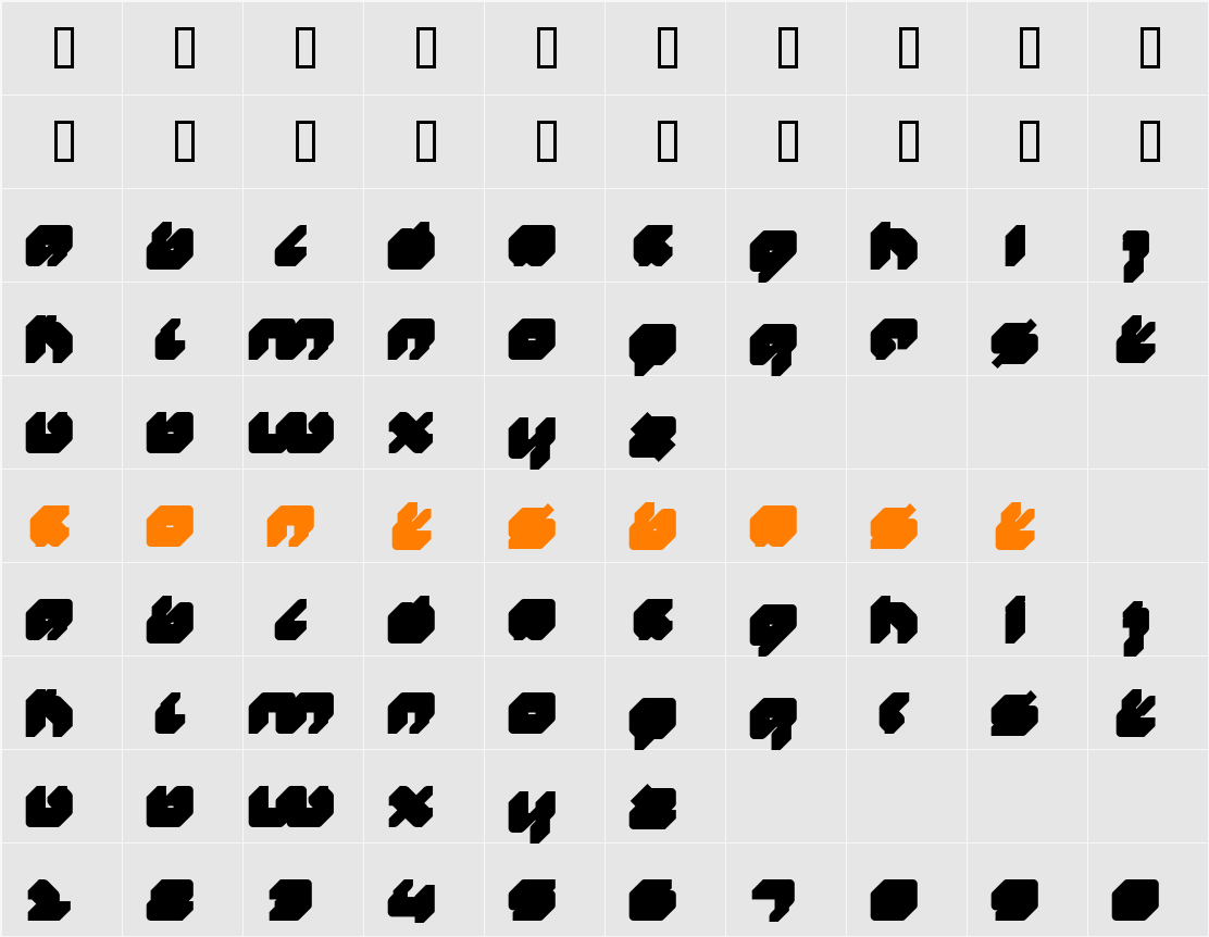 DS Mufdi3DL Character Map
