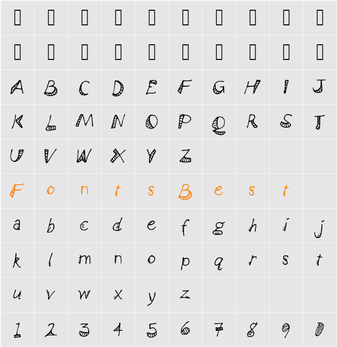 BendyRulers Character Map