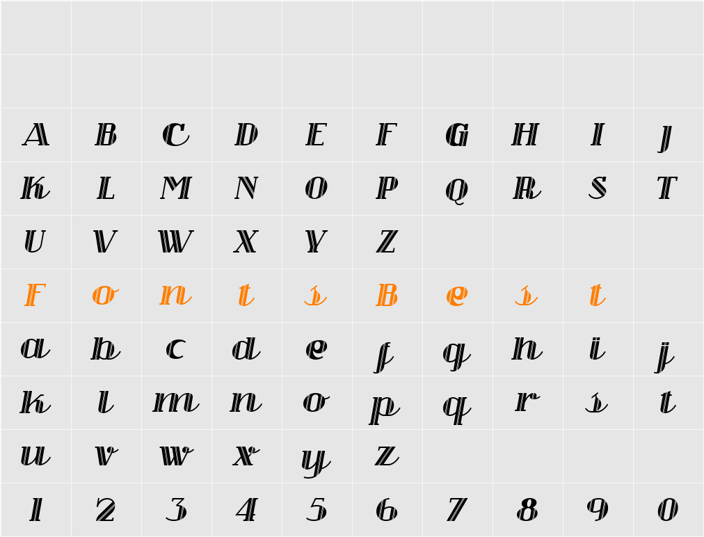 Cine Miroir NF Character Map