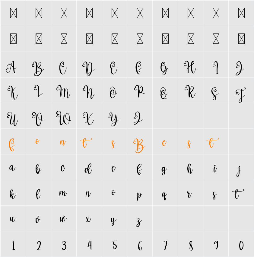 Again Character Map