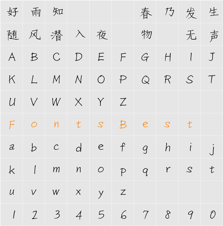 DFPYaW3-B5 Character Map