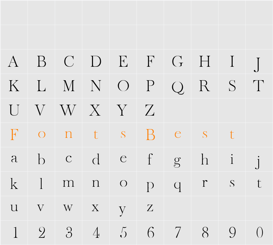 ChrisBecker-ExtraLight Character Map