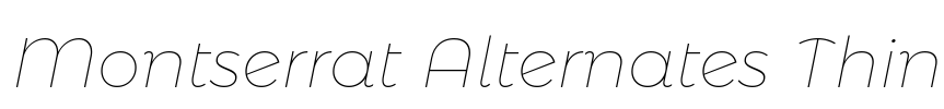 Montserrat Alternates Thin Font Image