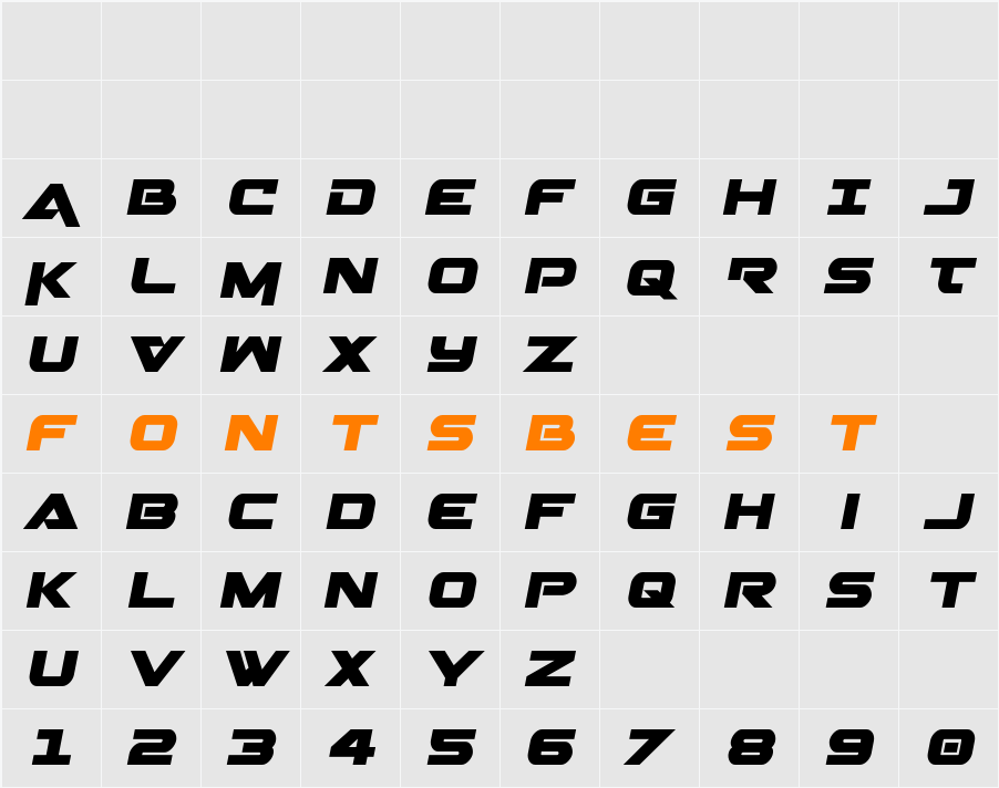 Gemina Semi-Italic Character Map