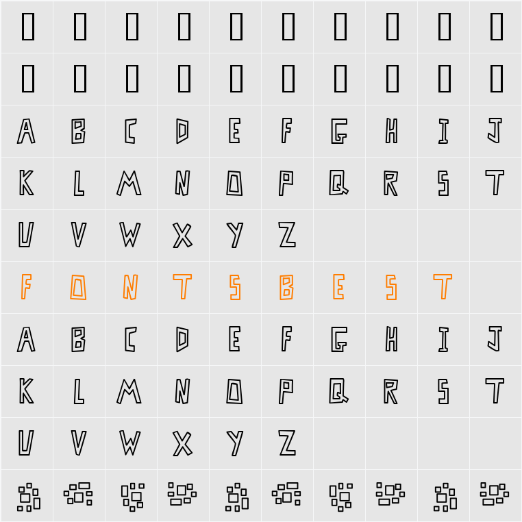 MisterBass Character Map