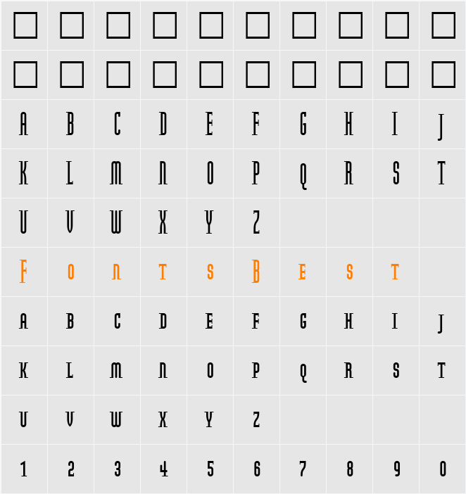 ModulaRoundSerifSmallCaps Character Map