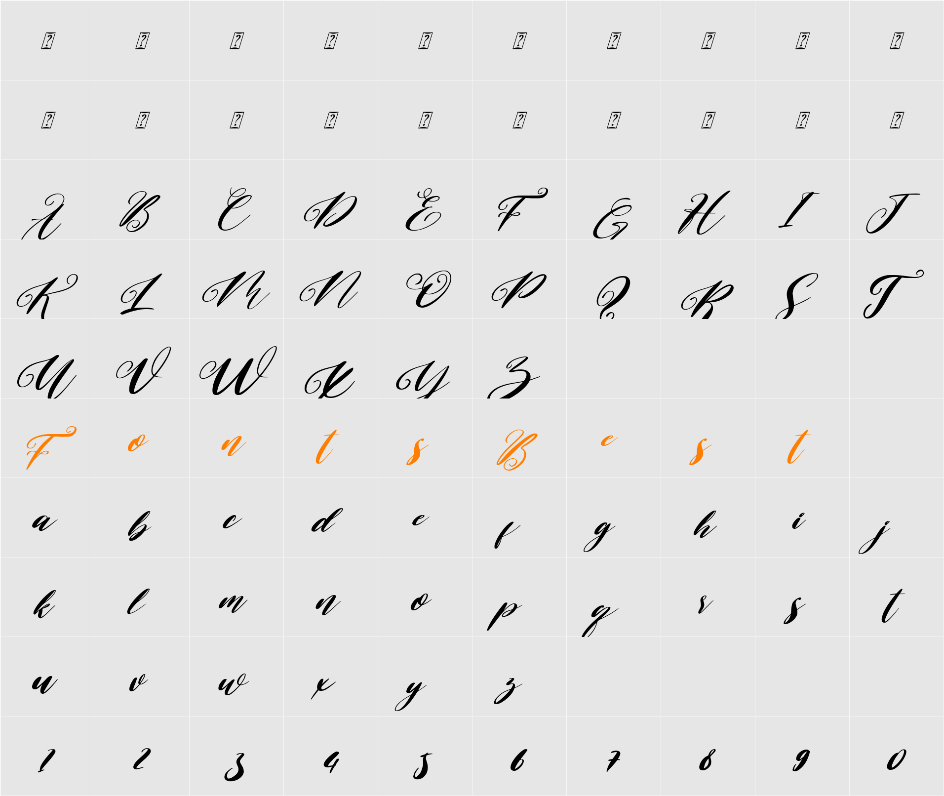 Bridgia Character Map