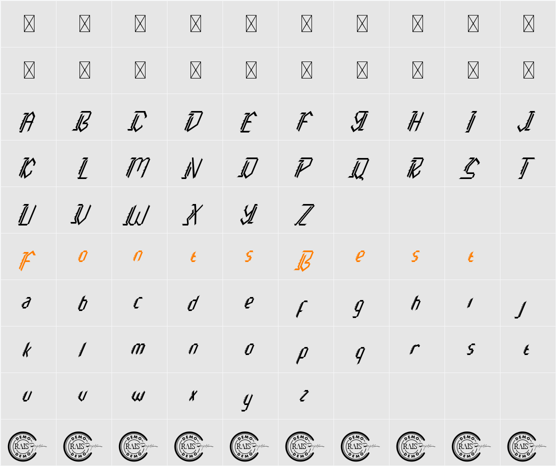 Brainpower Demo Character Map