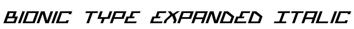 Bionic Type Expanded Italic Font Image