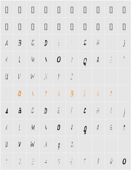 fontfamily 00000 Character Map