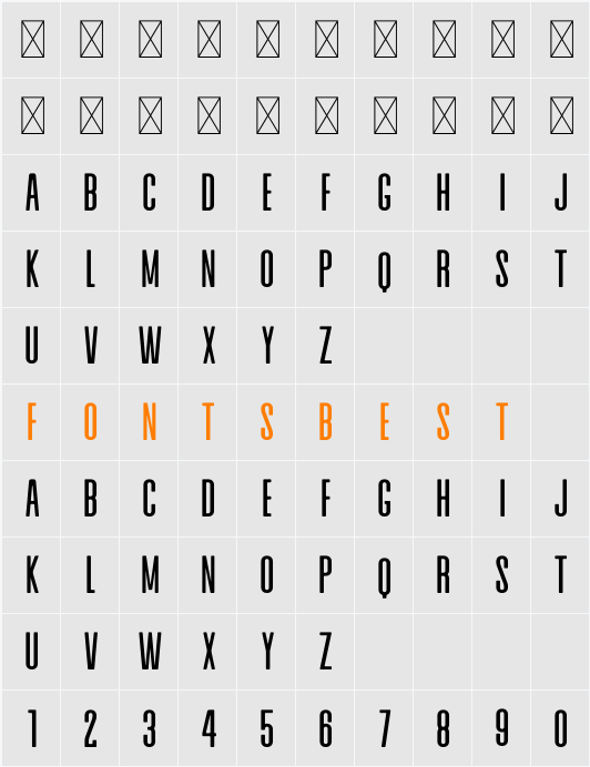 Alvaro Condensed Character Map