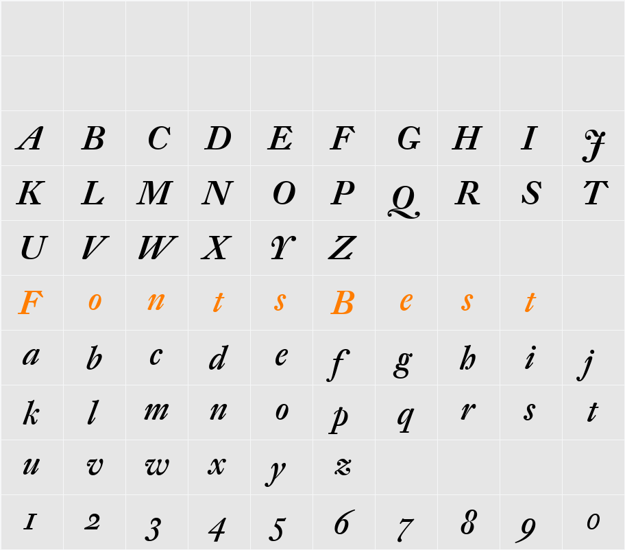 DTL Fleischmann Character Map