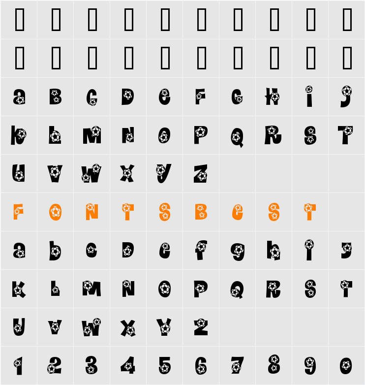 Bend It Character Map