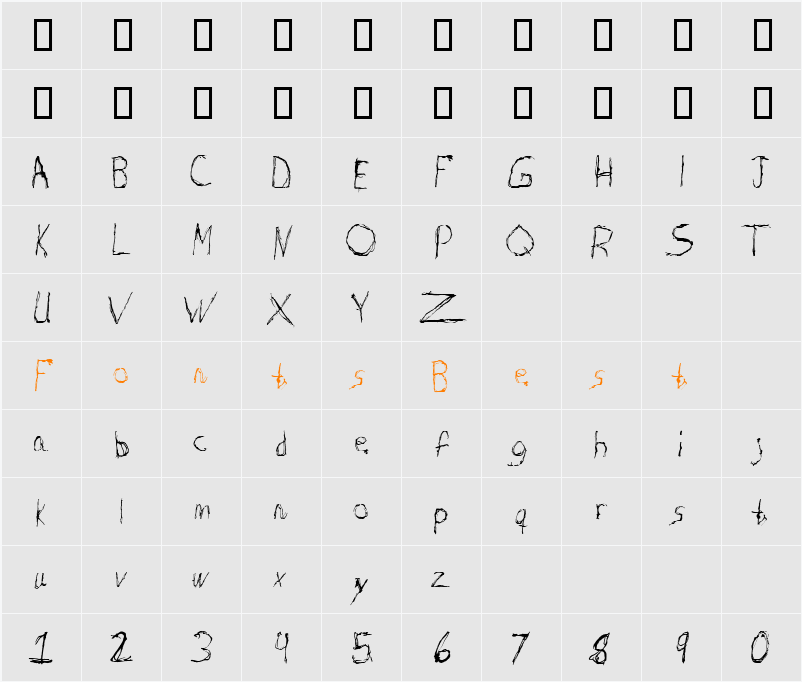 Burton Scratch Character Map