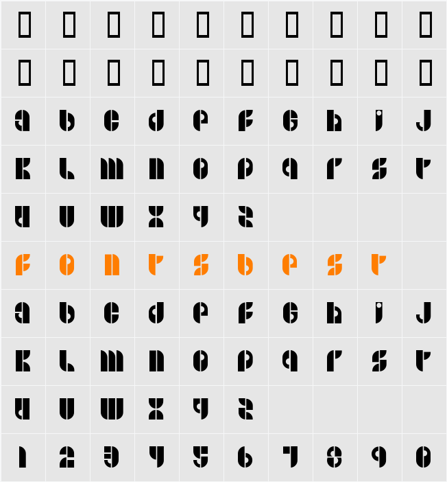 B SIDE Character Map
