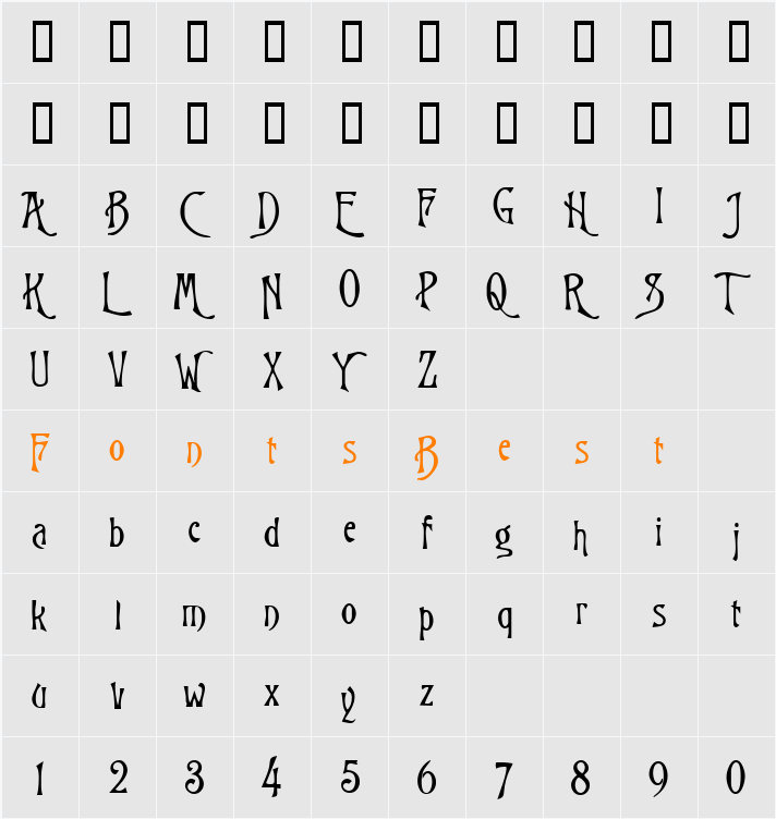 Nachtmere Character Map