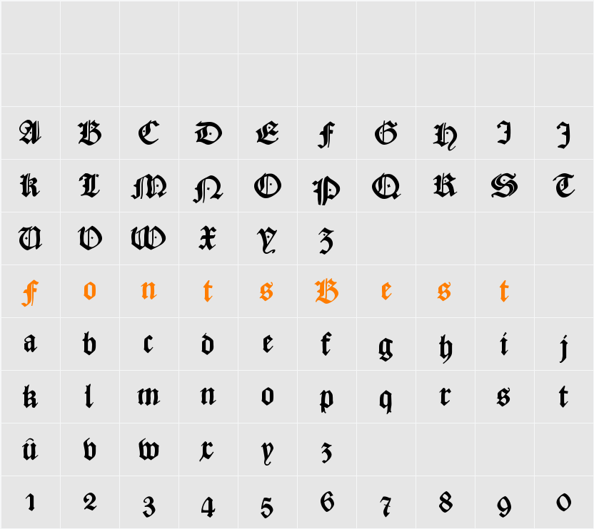 CaslonishFraxx Character Map