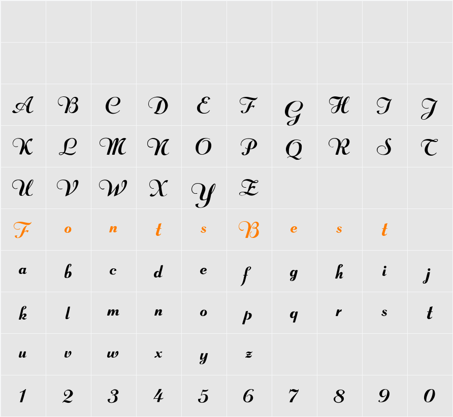 Sinami Character Map